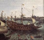 VROOM, Hendrick Cornelisz. The Arrival at Vlissingen of the Elector Palatinate Frederick V (detail) ar Norge oil painting reproduction
